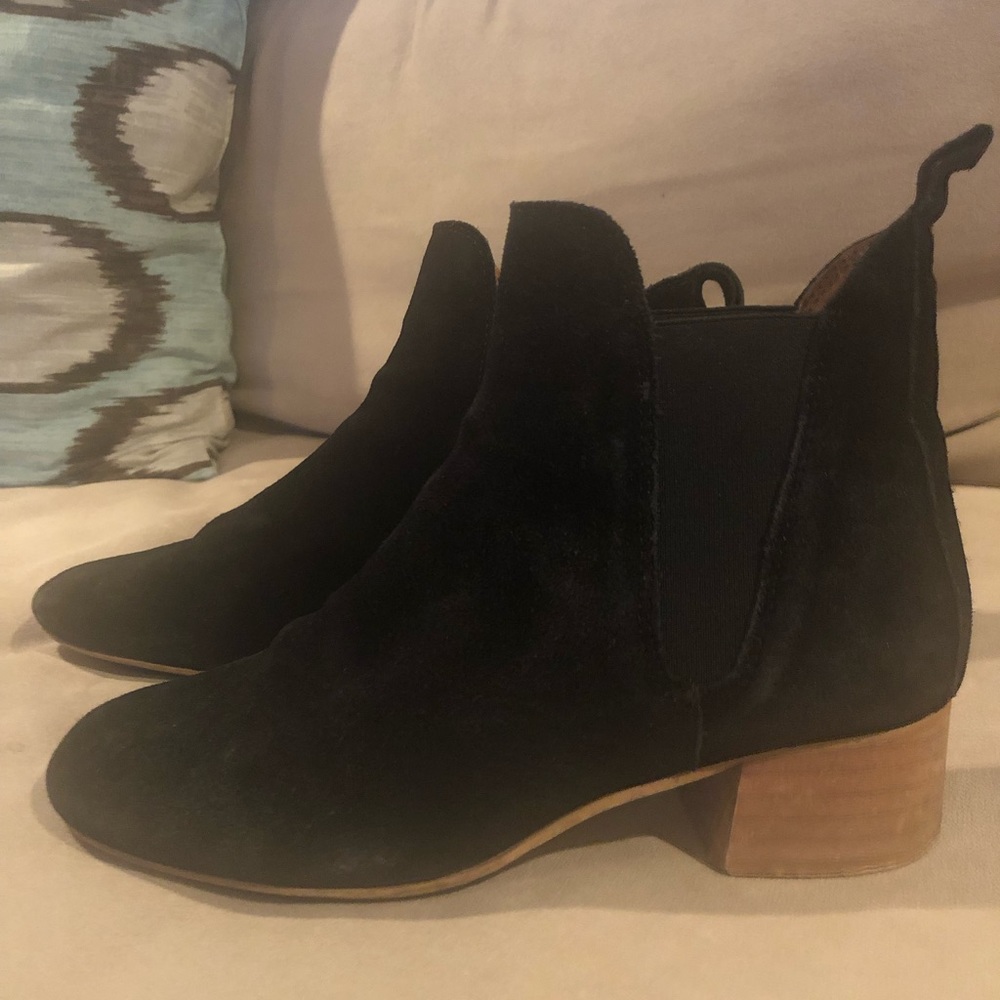 Black suede booties
